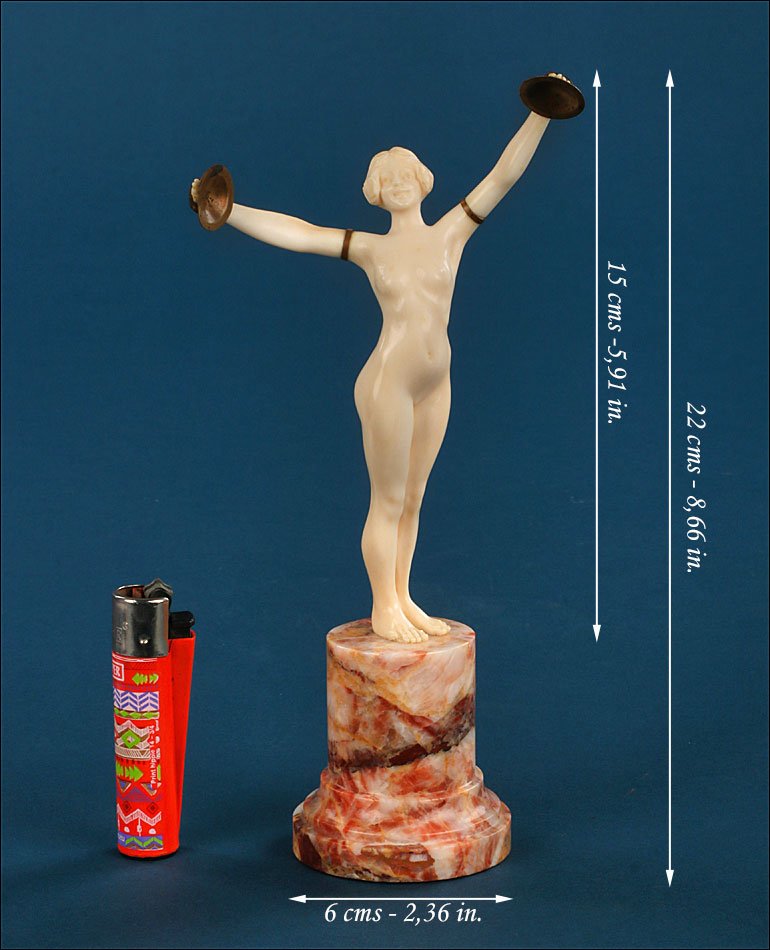 Antique Art Deco Ivory Sculpture, L. Sousson. Certificate. France, Circa 1920-1935-photo-2
