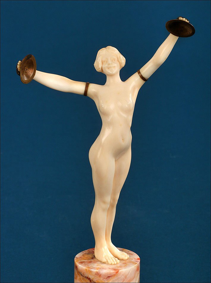 Antique Art Deco Ivory Sculpture, L. Sousson. Certificate. France, Circa 1920-1935-photo-4