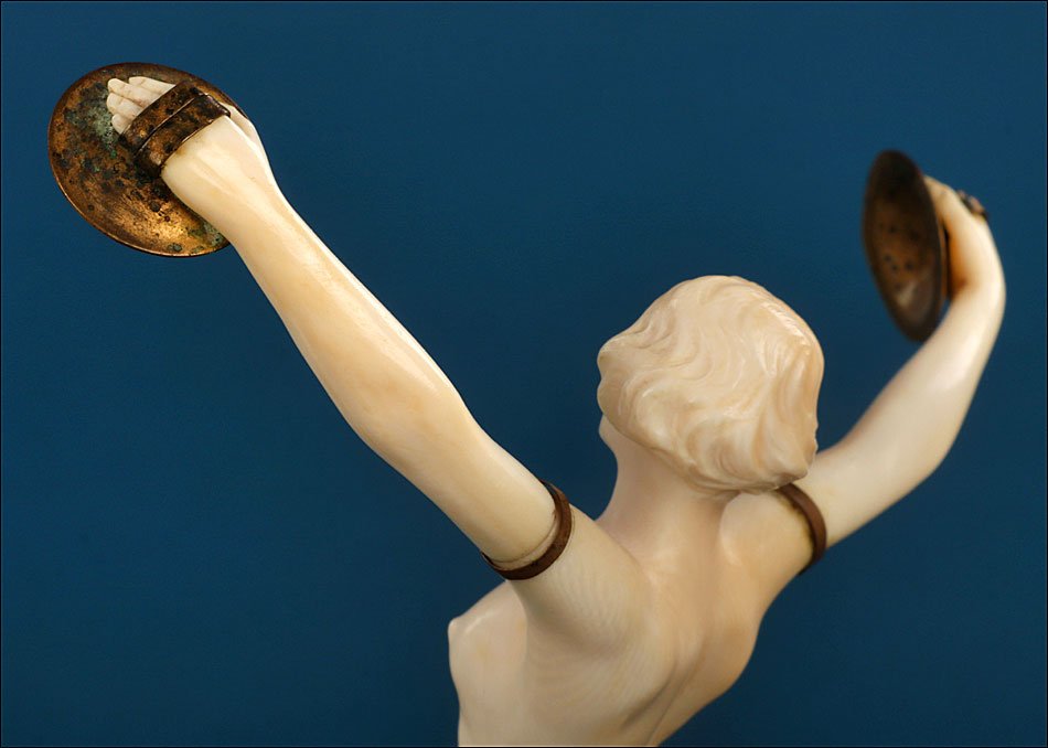 Antique Art Deco Ivory Sculpture, L. Sousson. Certificate. France, Circa 1920-1935-photo-4