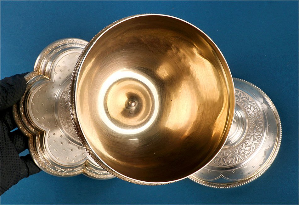 Ancien Ciboire en Argent Signé par Auguste Cabaret, France, vers 1900-photo-3