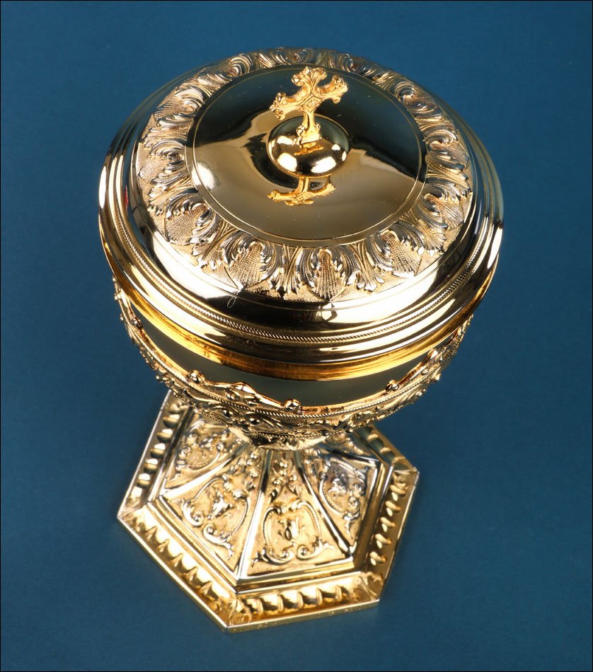 Antique Gilded Silver Ciborium By Pedro Durán, Madrid, Spain, 1955-photo-4