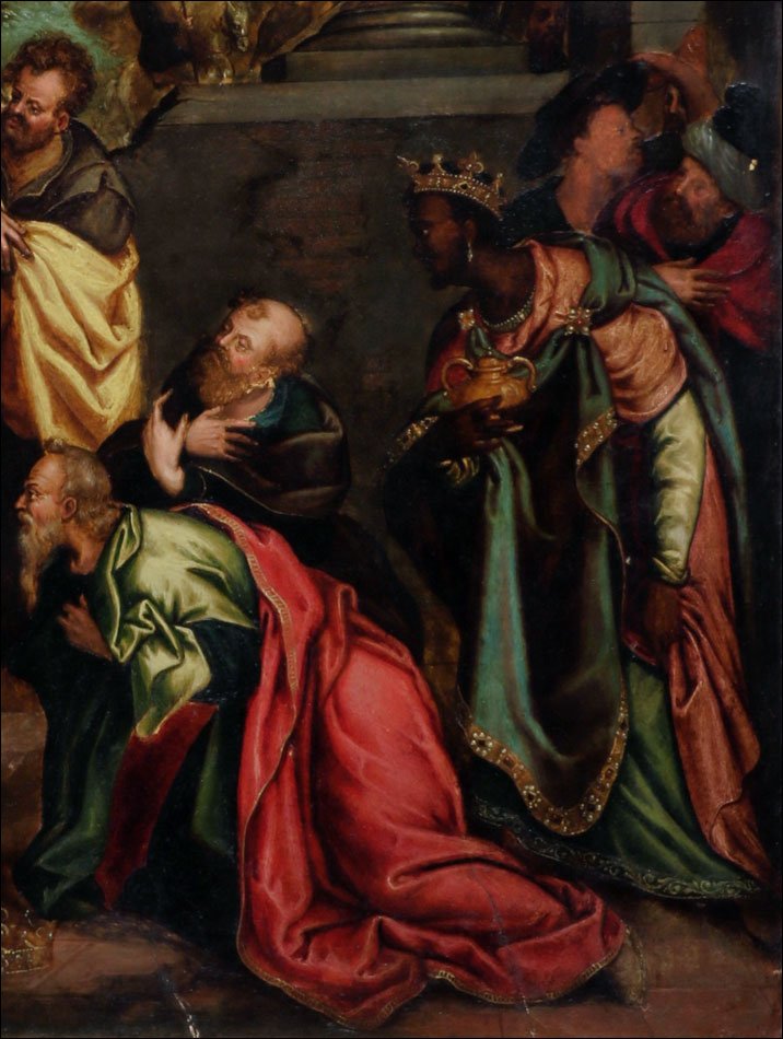 Old Oil On Panel, 'adoration', Follower Of Zuccaro, Italian School Ca. 1600-photo-3