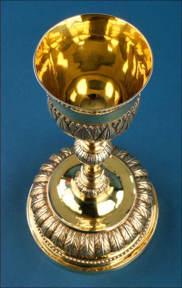 Antique Spanish Gilt Silver Chalice. Joan Ferrando. Reus, Tarragona Ca. 1804-1808-photo-3