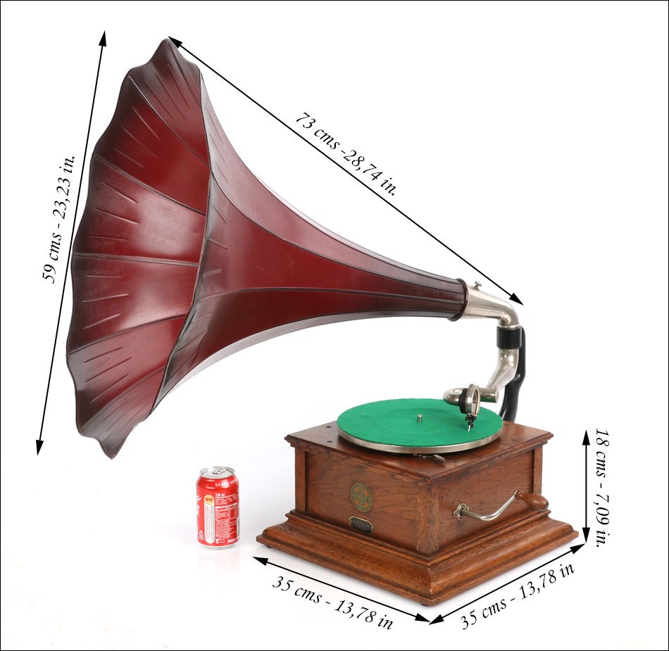Antique Zonophone Mod. 3 (hvo) Gramophone, England. 1919 - 1921-photo-2
