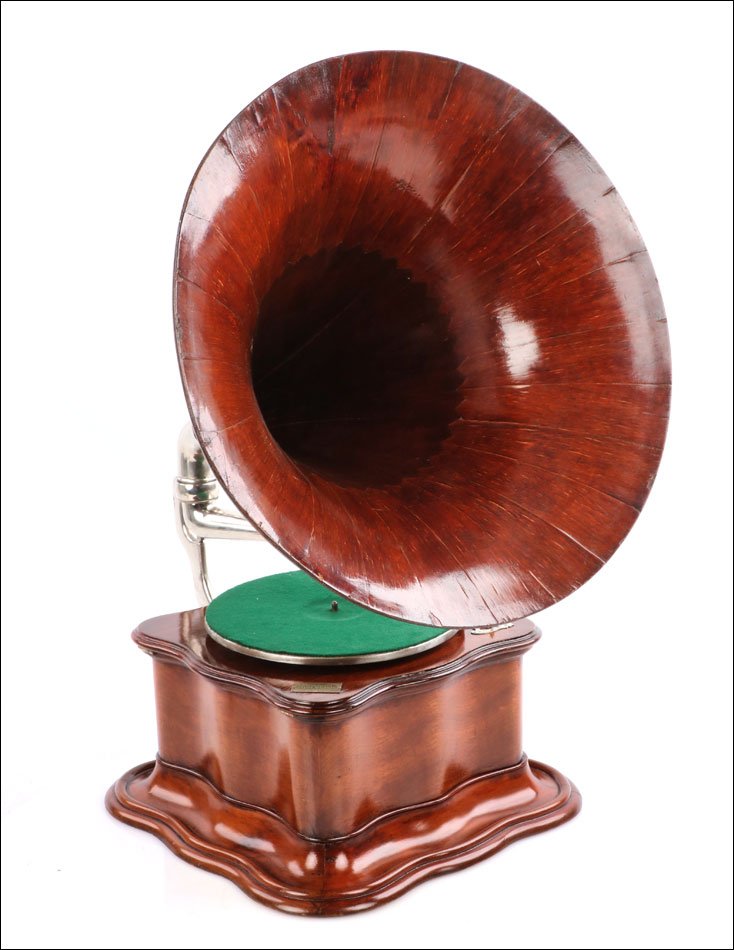 Antique Cesar Vicente Gramophone - Phonograph. Mahogany. Barcelona, Spain, Circa 1920-photo-4