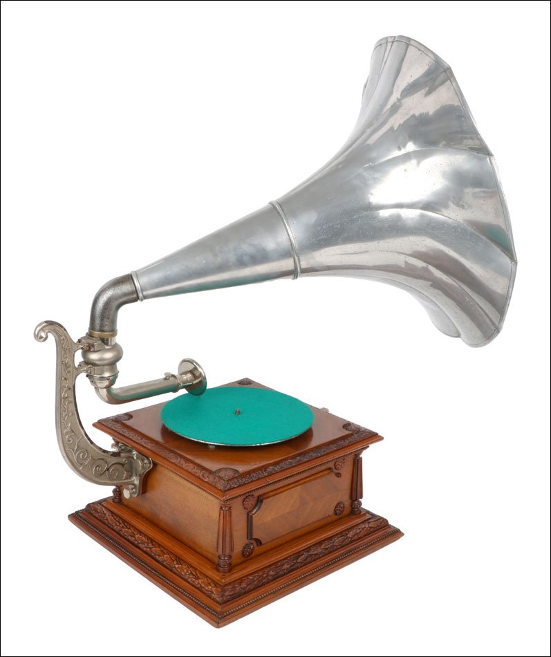 Antique Pathéphone No.12 Gramophone – Phonograph. Aluminum Horn. France C. 1915-photo-3