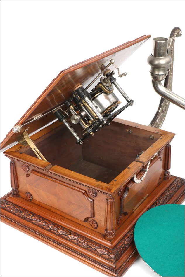 Antique Pathéphone No.12 Gramophone – Phonograph. Aluminum Horn. France C. 1915-photo-7