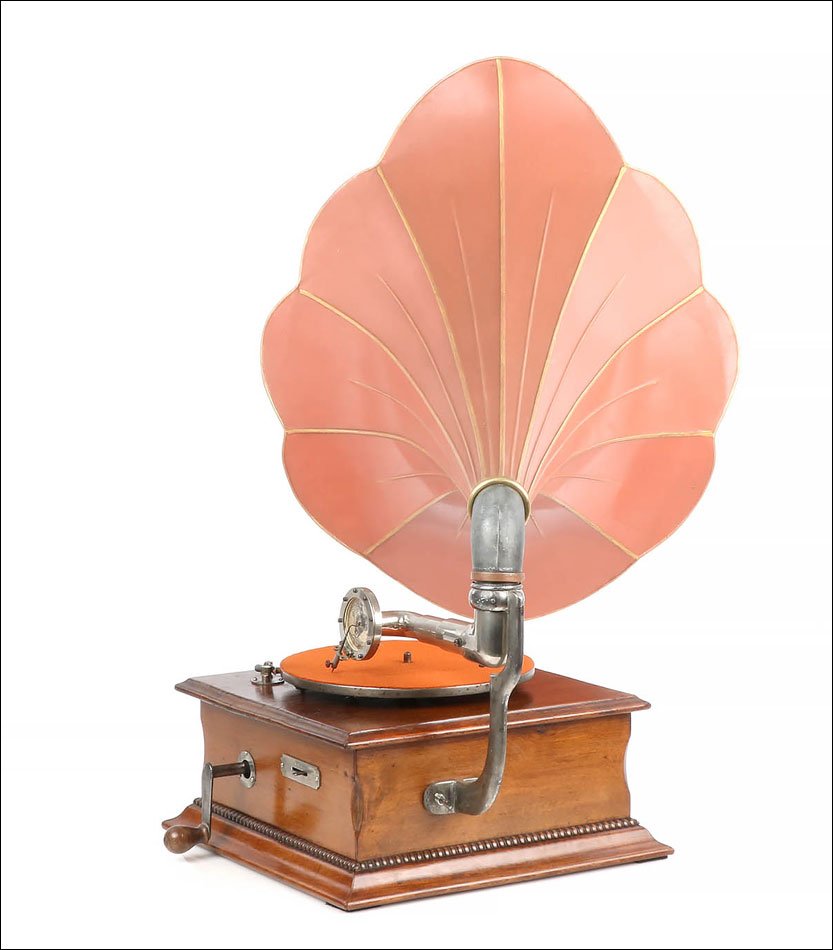 Antique Phrynis Nº 12 Trumpet Gramophone - Phonograph. Switzerland, Circa 1910-photo-3