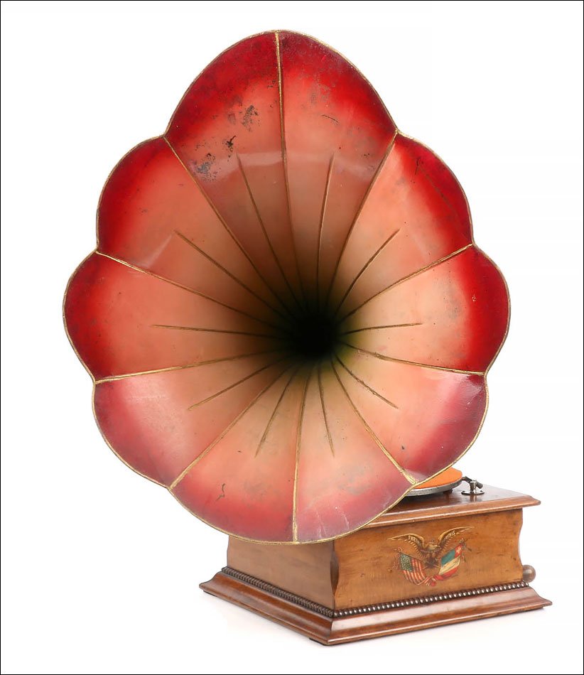 Antique Phrynis Nº 12 Trumpet Gramophone - Phonograph. Switzerland, Circa 1910-photo-4