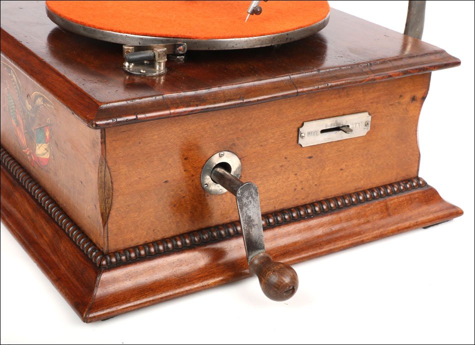 Antique Phrynis Nº 12 Trumpet Gramophone - Phonograph. Switzerland, Circa 1910-photo-3