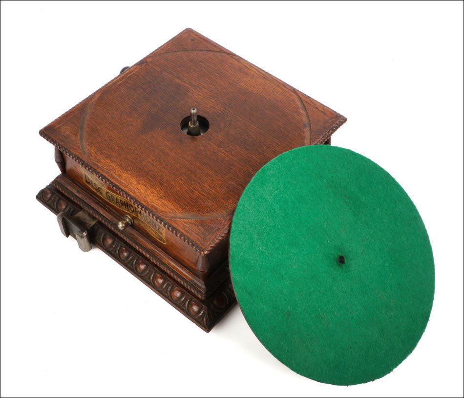 Antique Columbia Gramophone Model Aj. Side Crank. Usa, Circa 1903-photo-6