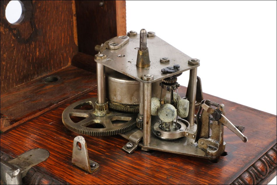 Antique Columbia Gramophone Model Aj. Side Crank. Usa, Circa 1903-photo-8