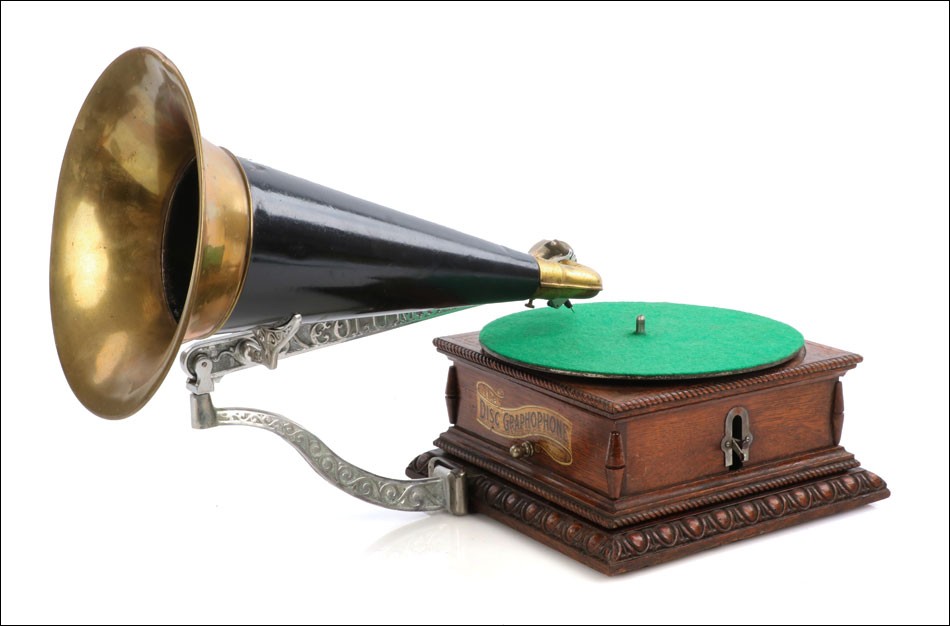 Antique Columbia Gramophone Model Aj. Side Crank. Usa, Circa 1903