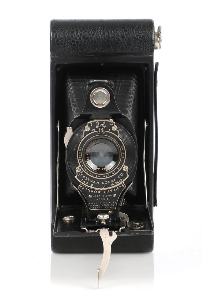 Ancien Appareil Photo Kodak Rainbow Hawk-Eye No. 2A Modèle B noir, USA, 1930–1933-photo-3