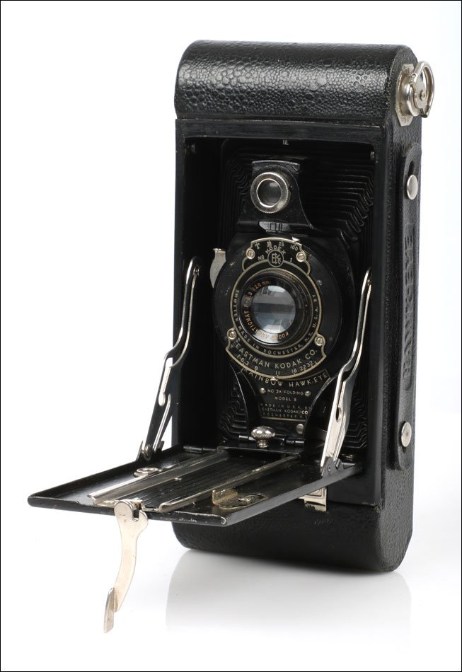 Ancien Appareil Photo Kodak Rainbow Hawk-Eye No. 2A Modèle B noir, USA, 1930–1933-photo-6