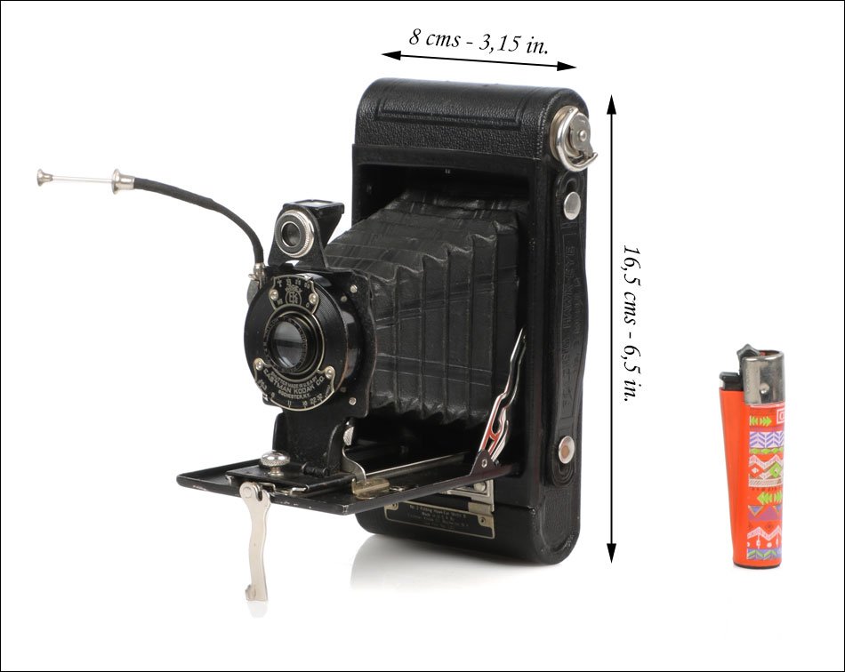 Antique Kodak Folding Hawk-eye No. 2 Model B Black Camera. Usa, 1930-1934-photo-2
