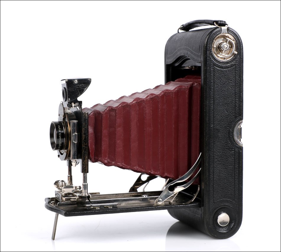 Ancien Appareil Photo Kodak Autographic Special No.3A.  Soufflet rouge.  États-Unis, 1914-photo-3