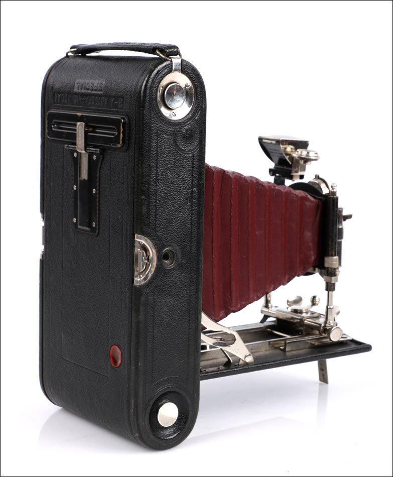 Ancien Appareil Photo Kodak Autographic Special No.3A.  Soufflet rouge.  États-Unis, 1914-photo-1