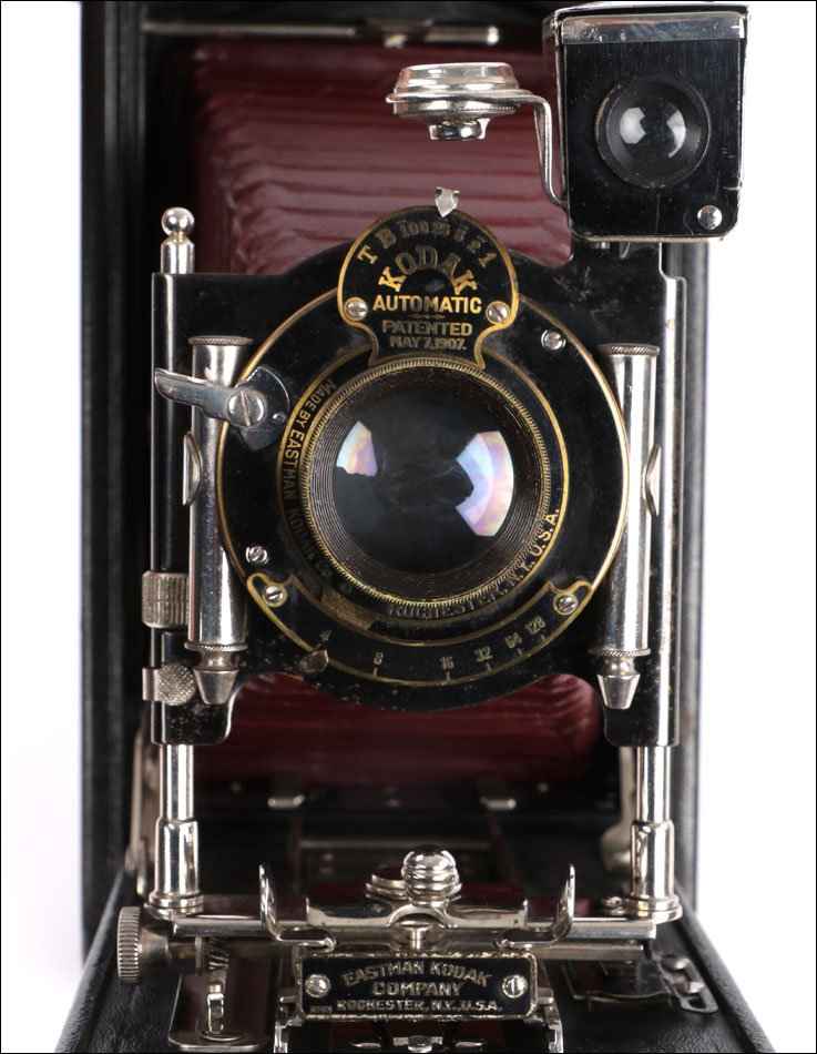 Ancien Appareil Photo Kodak Autographic Special No.3A.  Soufflet rouge.  États-Unis, 1914-photo-4