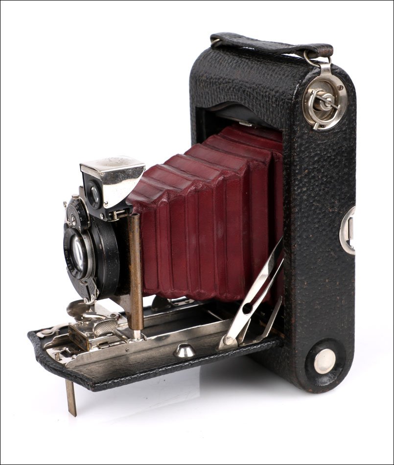 : Ancien Appareil Photo Kodak Autographic No.3 M H, Soufflet Rouge. États-Unis, 1916-photo-3