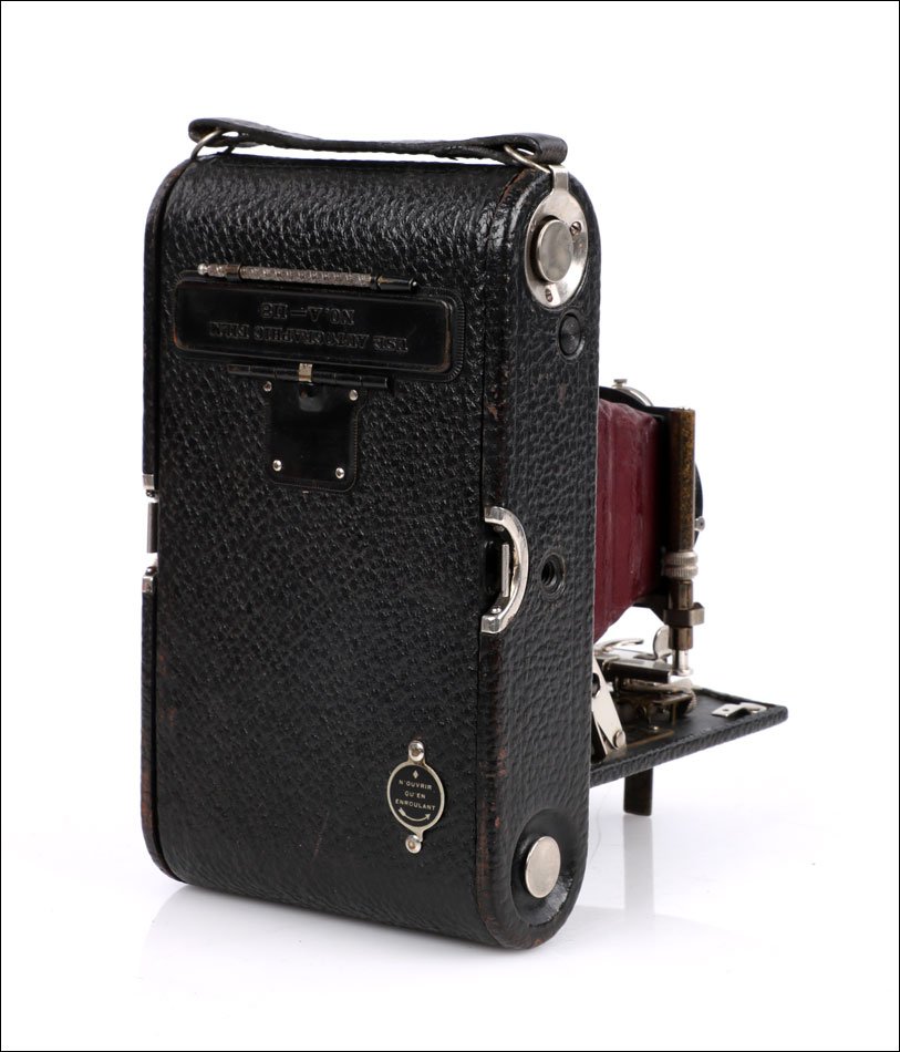 : Ancien Appareil Photo Kodak Autographic No.3 M H, Soufflet Rouge. États-Unis, 1916-photo-4