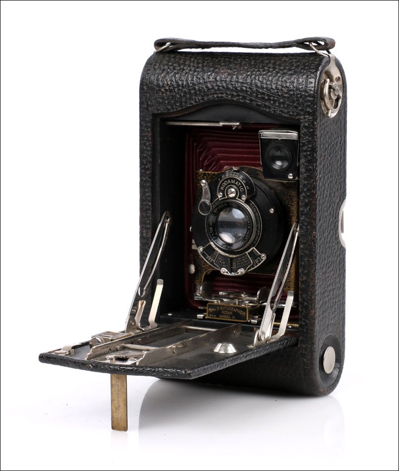 : Ancien Appareil Photo Kodak Autographic No.3 M H, Soufflet Rouge. États-Unis, 1916-photo-6