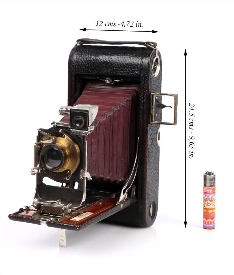 Antique Kodak Folding No. 3a Camera. Combination Back. Red Bellows. Usa C. 1910-photo-2