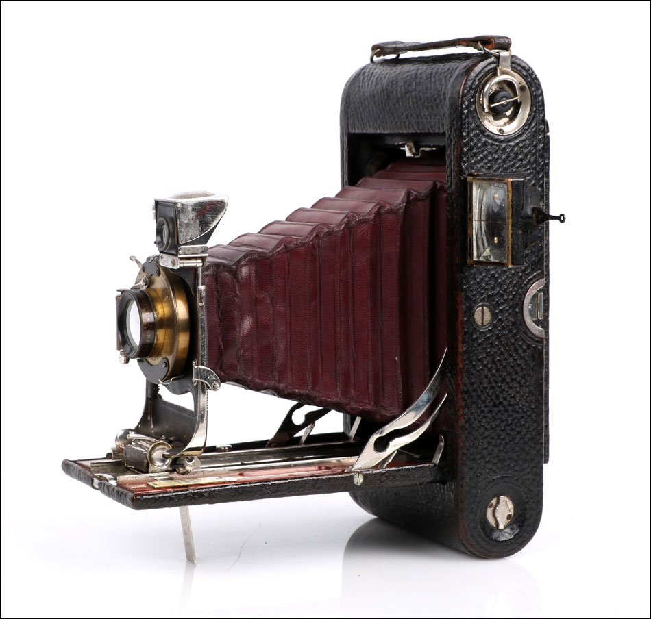 Antique Kodak Folding No. 3a Camera. Combination Back. Red Bellows. Usa C. 1910-photo-3