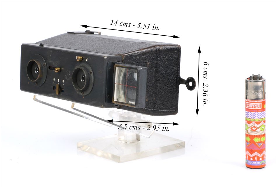 Antique Jules Richard Le Glyphoscope Stereoscopic Camera. 45x107. France, C.1905-photo-2