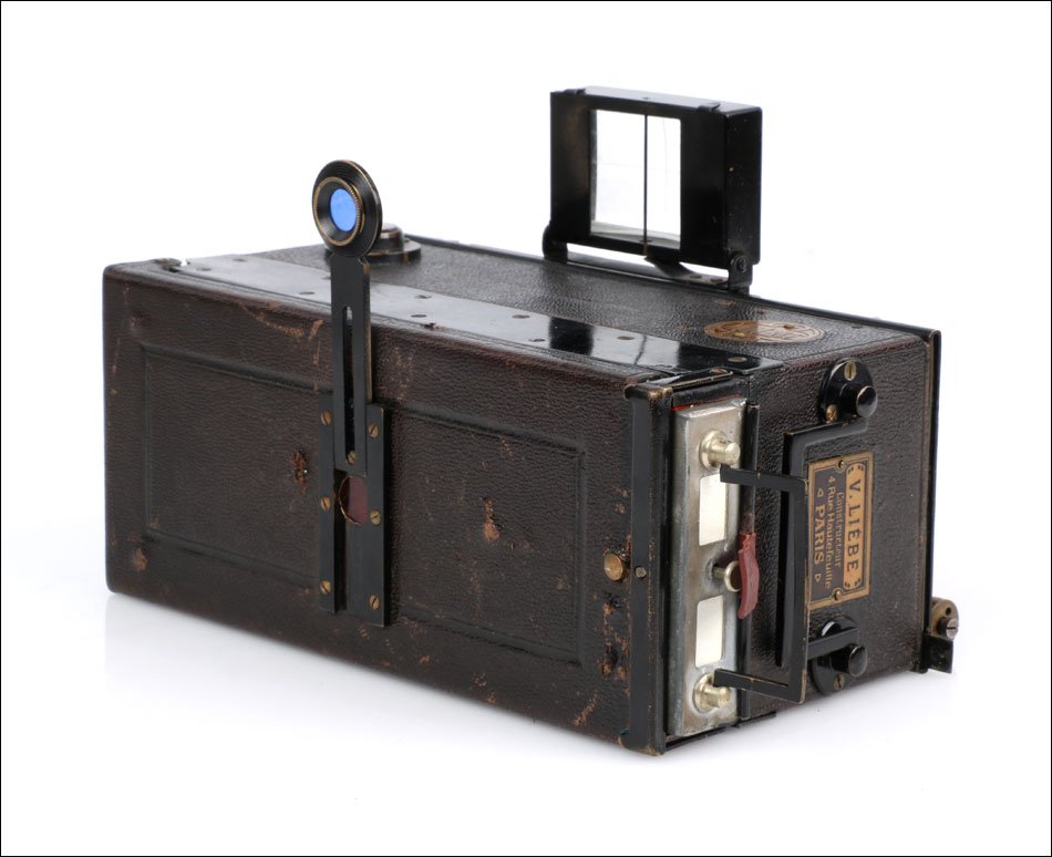 Ancien Appareil Photo Stéréoscopique Monobloc avec 2 Châssis Magasin. France c.1912-photo-1