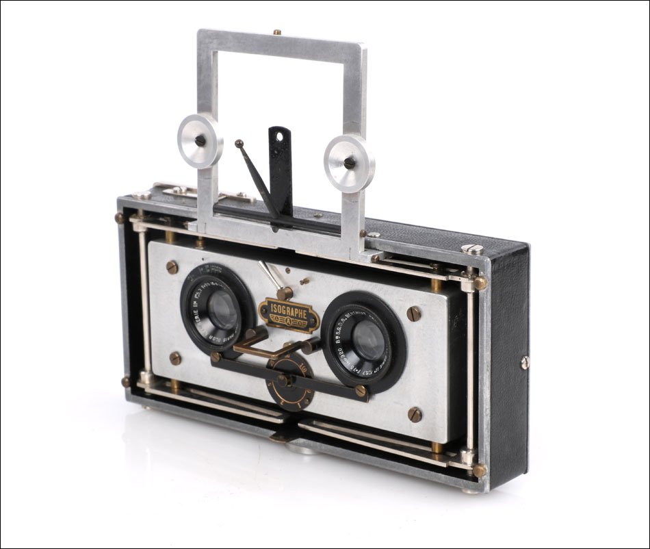 Très rare prototype ancien de Appareil Photo Baudry Isographe Stéréo. France, 1938-39-photo-4