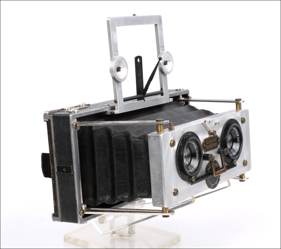 Très rare prototype ancien de Appareil Photo Baudry Isographe Stéréo. France, 1938-39-photo-2