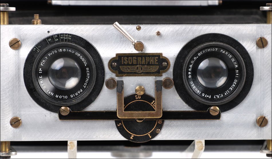 Très rare prototype ancien de Appareil Photo Baudry Isographe Stéréo. France, 1938-39-photo-4
