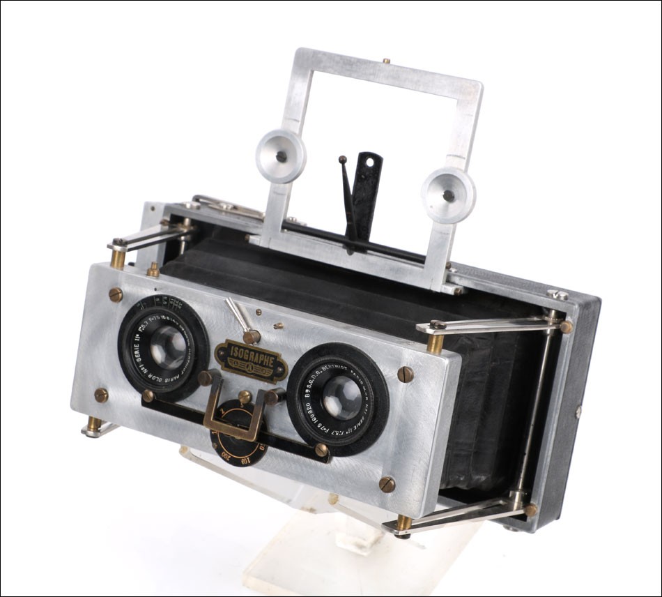 Très rare prototype ancien de Appareil Photo Baudry Isographe Stéréo. France, 1938-39-photo-8