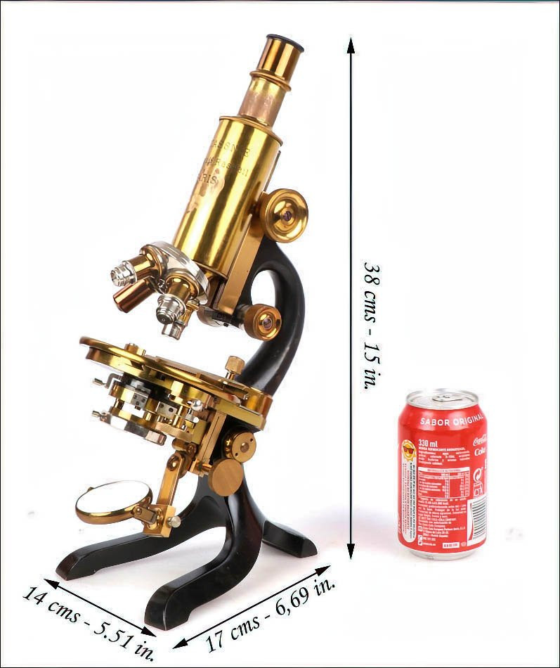 Antique Professional M. Stiassnie Microscope With Binocular Accessory. France, Circa 1920-photo-3