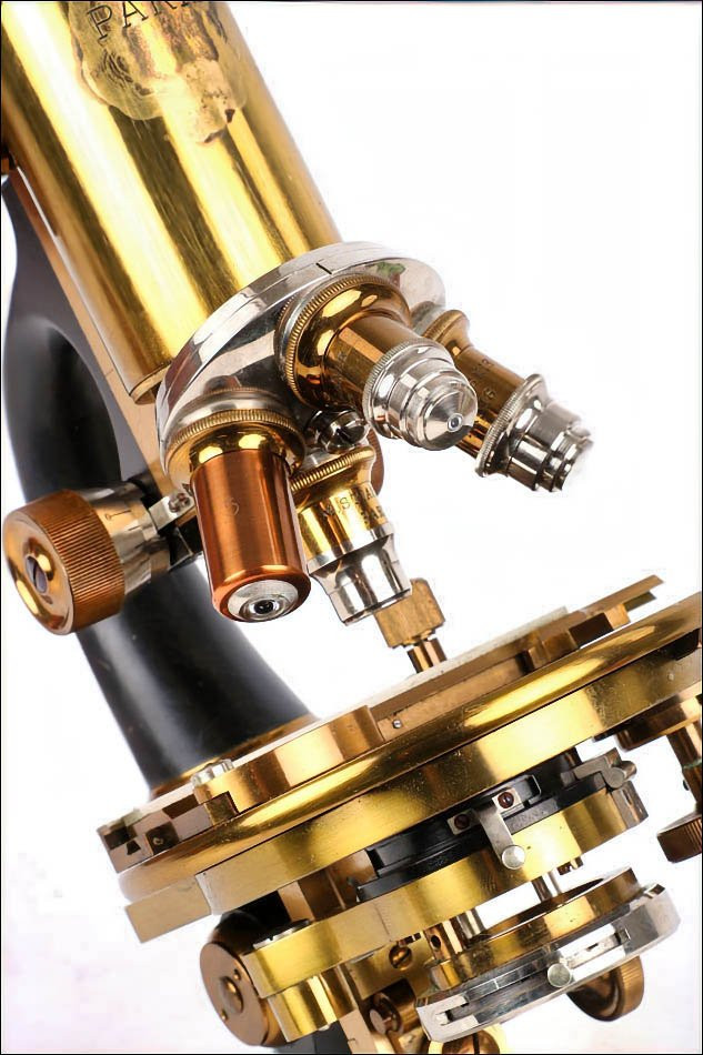 Antique Professional M. Stiassnie Microscope With Binocular Accessory. France, Circa 1920-photo-2