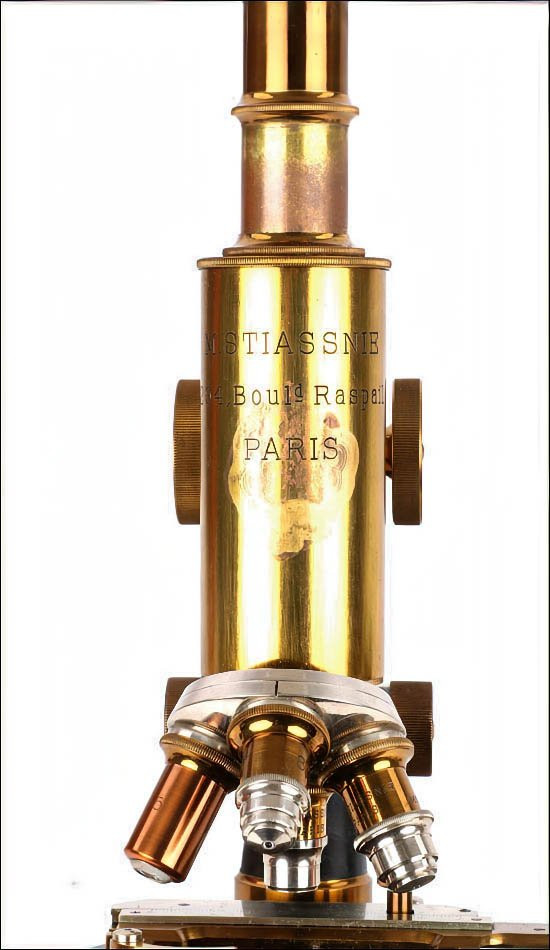 Antique Professional M. Stiassnie Microscope With Binocular Accessory. France, Circa 1920-photo-3