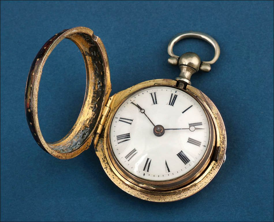Ancienne Montre à Gousset ou de Poche à Coq. Double Boîte. John Ryland. Angleterre, vers 1770-photo-1