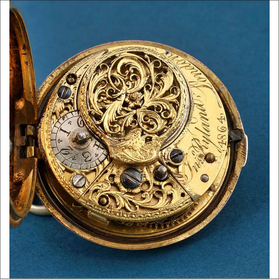 Ancienne Montre à Gousset ou de Poche à Coq. Double Boîte. John Ryland. Angleterre, vers 1770