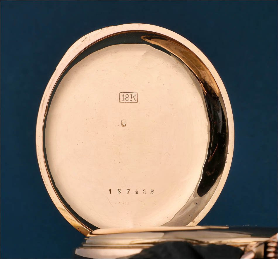 Antique Swiss Record Watch Co. Pocket Watch In Solid 18k Gold, Circa 1890-photo-3