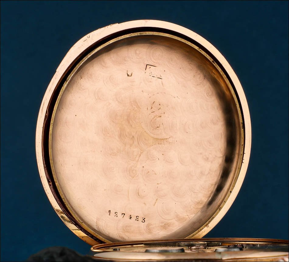 Antique Swiss Record Watch Co. Pocket Watch In Solid 18k Gold, Circa 1890-photo-6