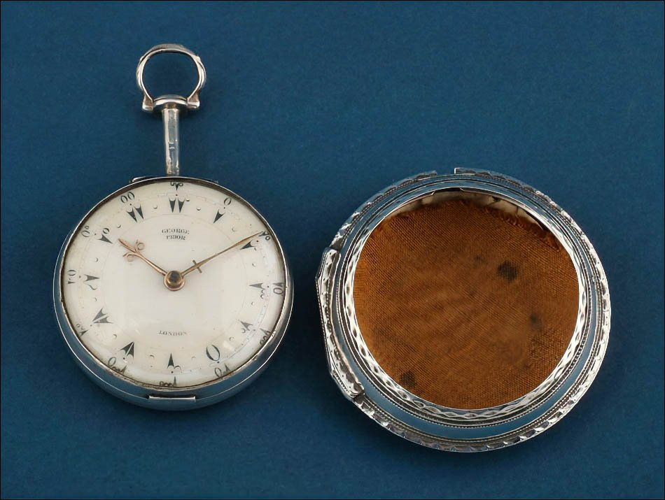 Ancienne Montre à Gousset ou de Poche Ottomane. Triple boîtier. Argent. Angleterre 1804-photo-3