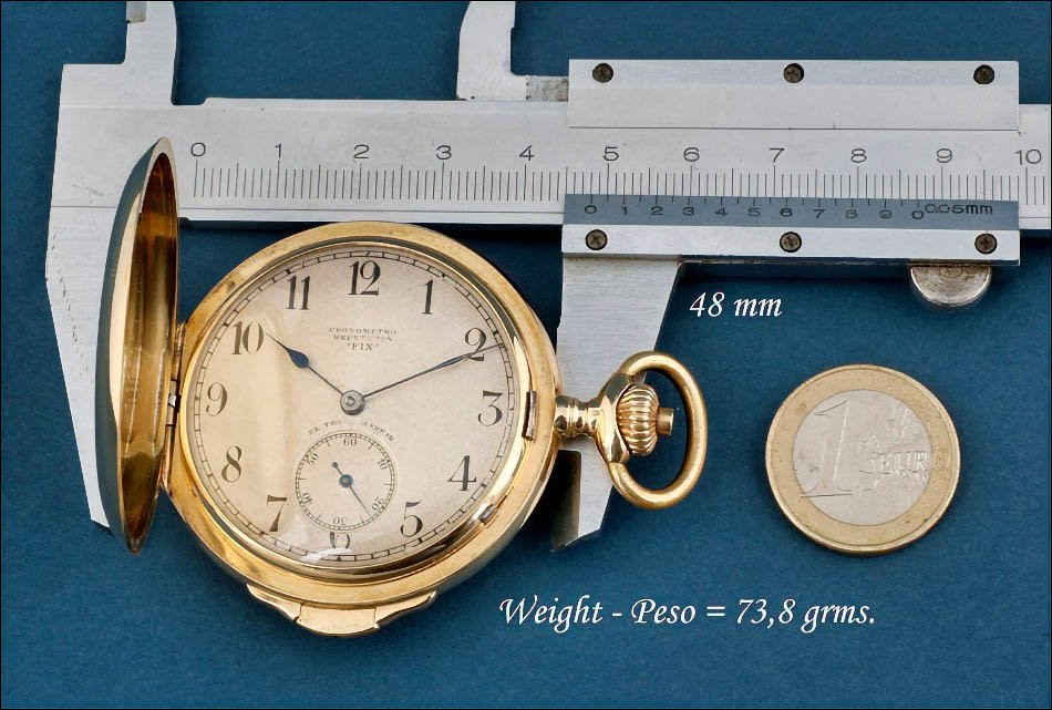 Antique Fix Pocket Watch With Minute Repeater. 18k Gold. Switzerland, Circa 1915-photo-7