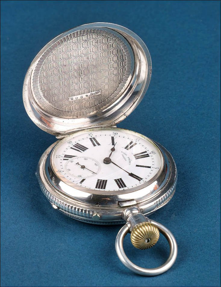 Ancienne Montre à Gousset ou de Poche Elias Frères en Métal Argenté. Suisse, c.1880-photo-3
