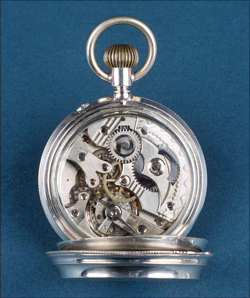 Ancienne Montre à Gousset ou de Poche avec Boîtier Argenté Gravé. Suisse, 1880–1890-photo-7