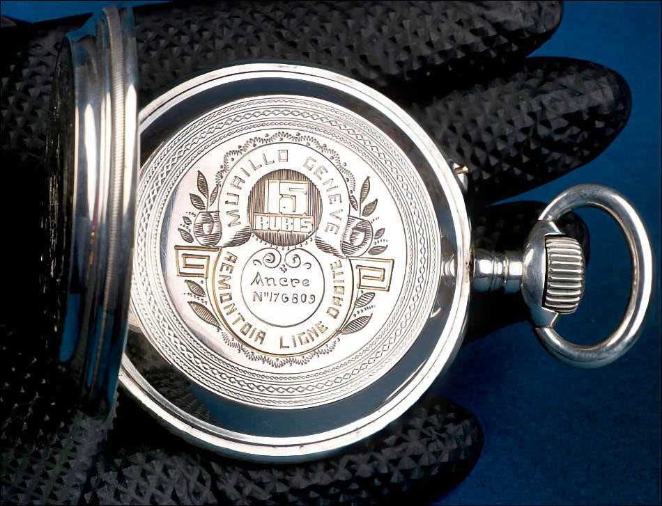 Ancienne Montre à Gousset ou de Poche Murillo en Argent. Suisse, circa 1890-photo-4