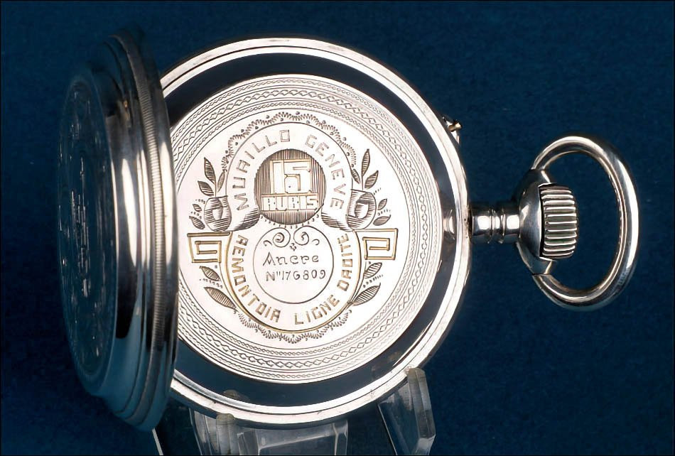 Ancienne Montre à Gousset ou de Poche Murillo en Argent. Suisse, circa 1890-photo-5