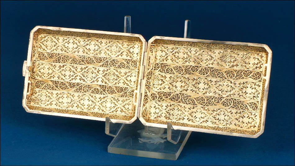 Antique European Solid Gilt Silver And Enamel Cigarette Case, Circa 1920-photo-4