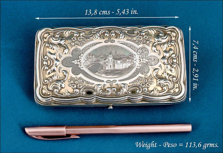 Antique Solid Silver Cigar Box Or Case. France, Circa 1900-photo-2