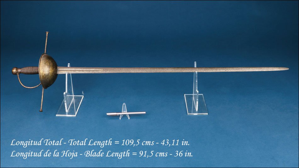 Espagne. Ancienne épée à Tasse Avec Longs Quillons, circa 1700-photo-1